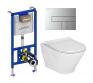 Laufen Roca Gap round RIMless toiletpakke inkl. sde m/softclose, cisterne og krom AW100 betjening