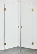 Hafa Infinity bruseniche - Klar glas - Messing - 90x90 cm