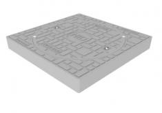NID 600 mm karm/d�ksel m/l�s, firkant, fast, 12,5 t, gr�, komposit
