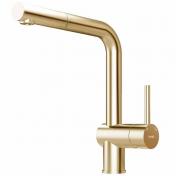 Lavabo Kubus 385 RS k�kkenarmatur m/udtr�k - B�rstet messing