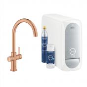 Grohe Blue Home k�kkenbatteri m/C-tud - B�rstet warm sunset