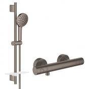 Grohe Grohtherm 1000 Joy+ komplet brusesystem - B�rstet Hard Graphite