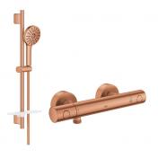 Grohe Grohtherm 800 Cosmopolitan Joy+ komplet brusesystem m/termostat - B�rstet Warm Sunset