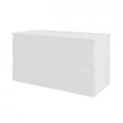 Sanibell Proline 101 underskab m/bordplade, lameller og skuffer - Mat hvid