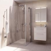 Dansani Match A+A brusehj�rne - 70x70 cm - Klar glas/krom