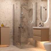 Dansani Match B+B bruseniche m/folded�re - 70x70 cm - Klar glas/krom