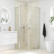 Dansani Match C+C brusehj�rne - 90x90 cm - Krom