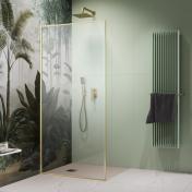Str�mberg Walk-in 305 fast brusev�g 80 cm - Venstre - Klar glas/b�rstet messing