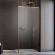Str�mberg Walk-in 305 fast brusev�g 90 cm - H�jre - Klar glas/b�rstet kobber