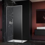 Str�mberg Walk-in 305 fast brusev�g 80 cm - Venstre - Klar glas/steel