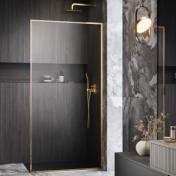 Str�mberg Walk-in 305 fast brusev�g 90 cm - H�jre - Klar glas/poleret messing