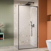 Str�mberg Walk-in 305 fast brusev�g 80 cm - H�jre - Klar glas/mat sort