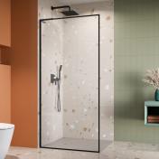 Str�mberg Walk-in 305 fast brusev�g 90 cm - Venstre - Klar glas/mat sort