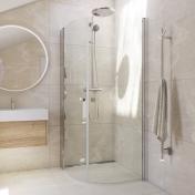 Dansani Match E+E buet bruseniche 80x80 cm - Klart glas/krom