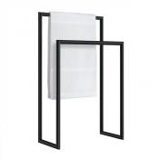 Smedbo Outline dobbelt håndklædeholder til gulv - Mat sort
