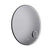 Cass�e Loop spejl m/varme front- og backlight �80 cm - Sort ramme