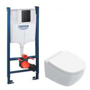 Catalano Alvea toiletpakke inkl. toiletsde m/SoftClose, cisterne og mat sort betjening