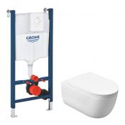 Cass�e Silent rimless mat hvid toiletpakke inkl. s�de m/SoftClose, cisterne og betjening i hvid