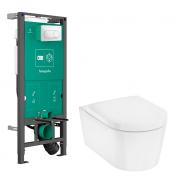 hansgrohe EluPura S rimless v�gh�ngt toilet inkl. s�de, cisterne og betjening i hvid
