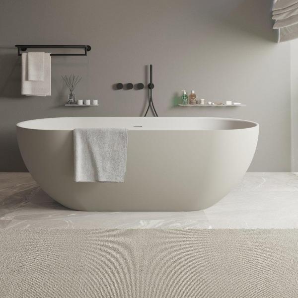 Ideavit Solidera fritstående badekar 1700 x 800 mm - Mat grå beige Ideavit Solidera fritstående badekar 1700 x 800 mm - Mat grå beige