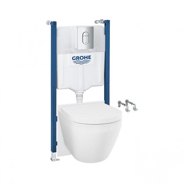 Grohe Solido Euro toiletpakke m/s&aelig;de, cisterne og betjening i krom