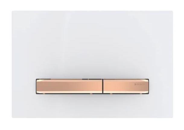 Geberit Sigma 50 Square betjeningsplade - Hvid/Rødguld