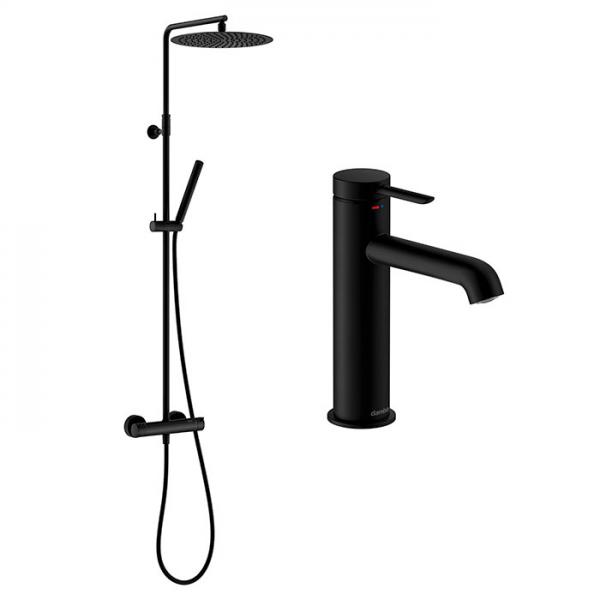 Damixa Iris komplet pakke til badeværelse - Mat sort Damixa Iris komplet pakke til badeværelse - Mat sort