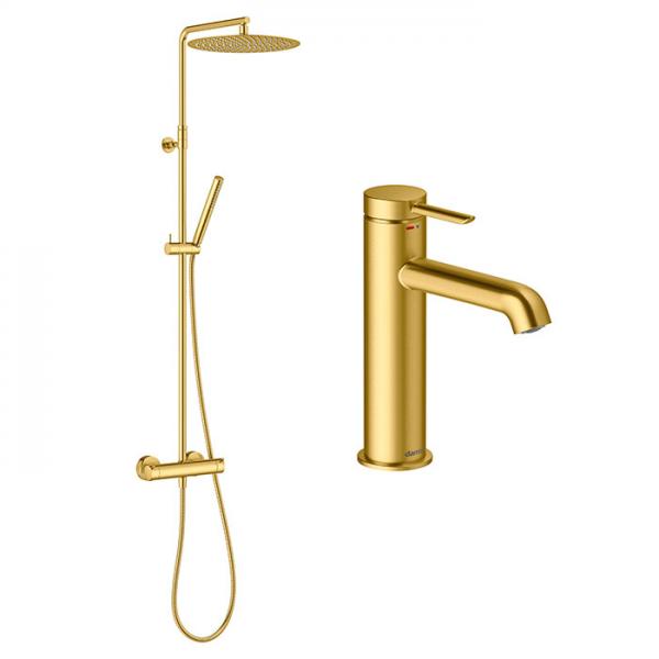 Damixa Iris komplet pakke til badeværelse - Børstet messing Damixa Iris komplet pakke til badeværelse - Børstet messing