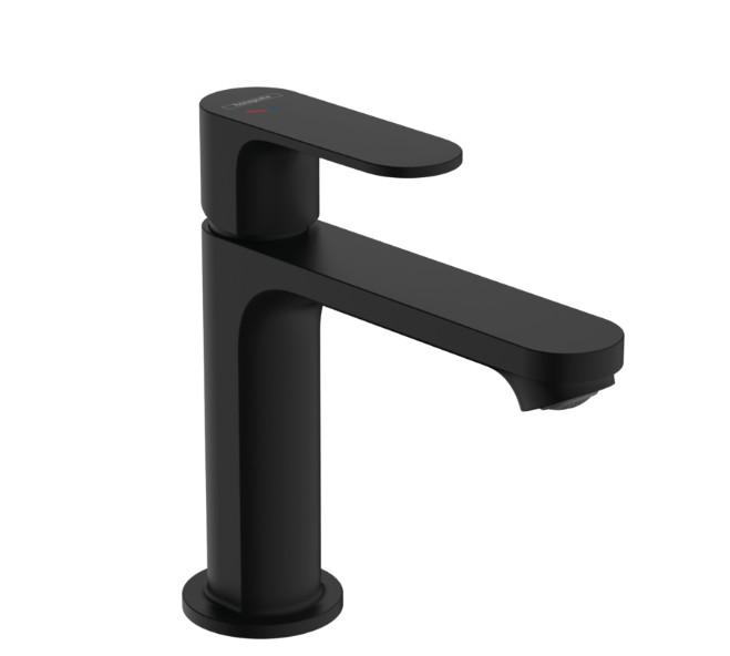 Hansgrohe Rebris S 110 håndvaskarmatur m/CoolStart u/bundventil - Mat sort
