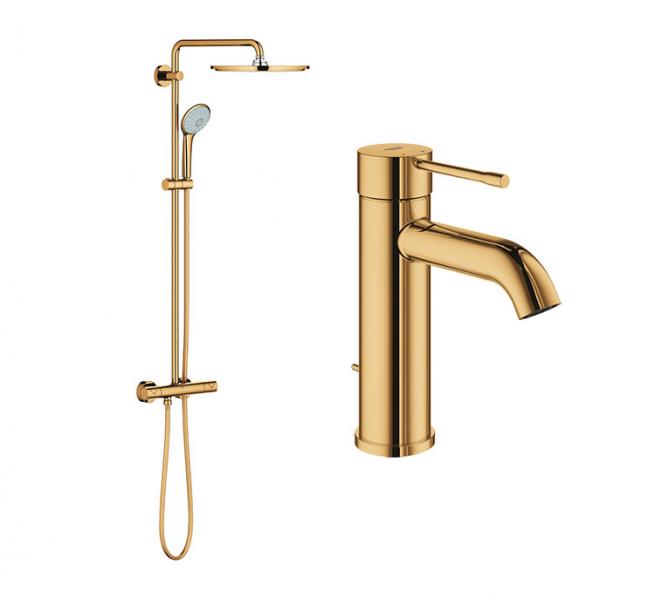 Grohe Essence & Euphoria komplet pakke til bad - Poleret Cool Sunrise Grohe Essence & Euphoria komplet pakke til bad - Poleret Cool Sunrise
