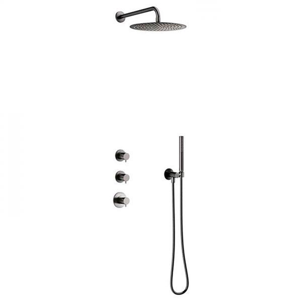 Damixa Iris XS 1 300 brusesæt til indbygning - Børstet grafitgrå Damixa Iris XS 1 300 brusesæt til indbygning - Børstet grafitgrå