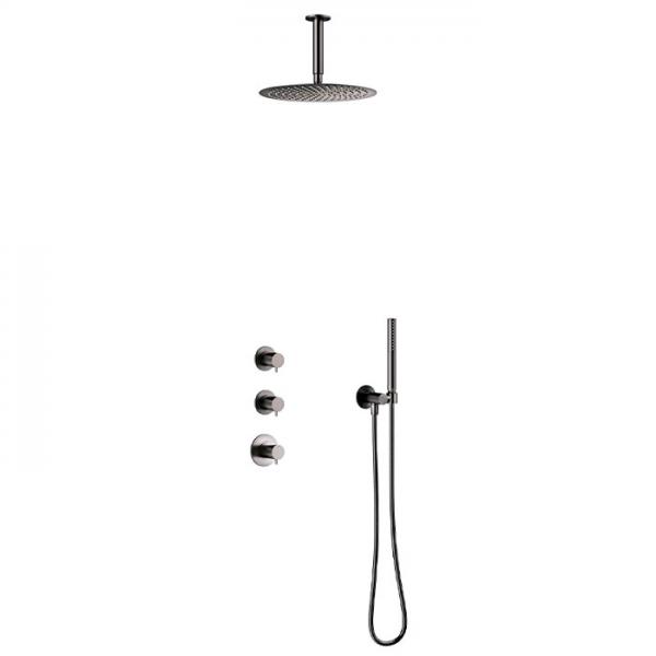 Damixa Iris XS 2 brusesystem til indbygning - Loft - Børstet grafitgrå Damixa Iris XS 2 brusesystem til indbygning - Loft - Børstet grafitgrå