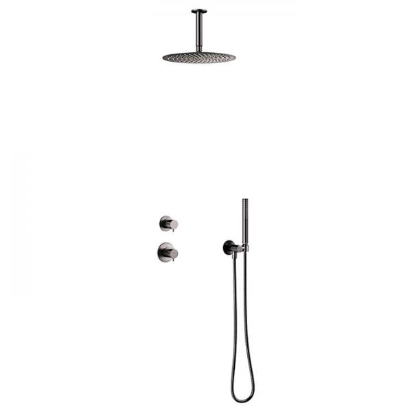 Damixa Iris DS 2 brusesystem til indbygning - Loft - Børstet grafitgrå Damixa Iris DS 2 brusesystem til indbygning - Loft - Børstet grafitgrå