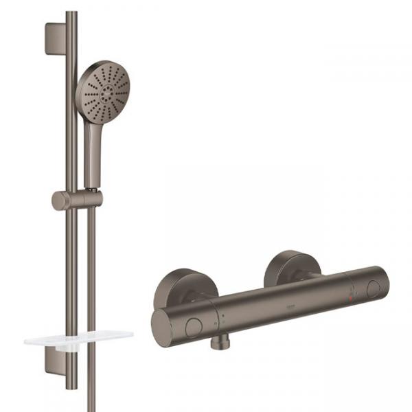 Grohe Grohtherm 1000 Joy+ komplet brusesystem - Børstet Hard Graphite Grohe Grohtherm 1000 Joy+ komplet brusesystem - Børstet Hard Graphite