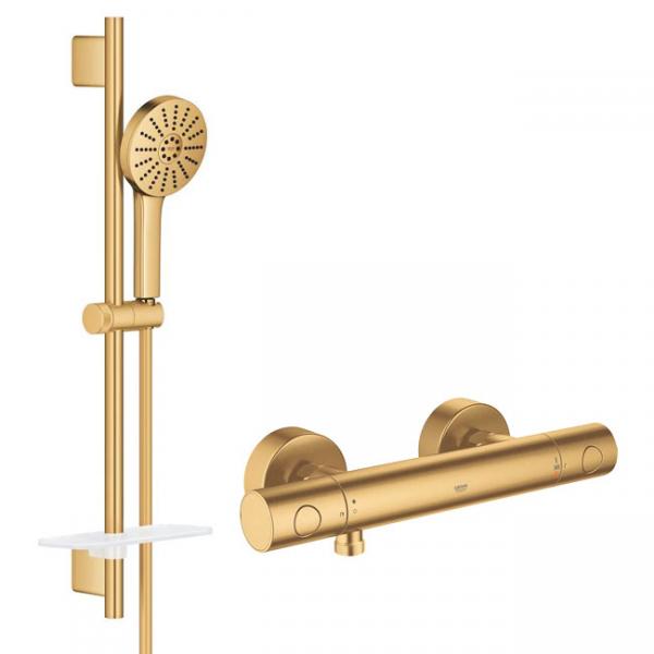 Grohe Grohtherm 1000 Joy+ komplet brusesystem - Børstet Cool Sunrise Grohe Grohtherm 1000 Joy+ komplet brusesystem - Børstet Cool Sunrise