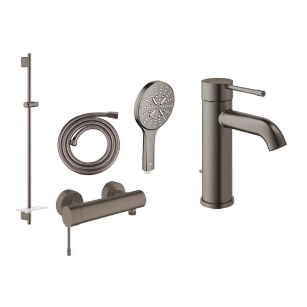 Grohe Essence komplet pakke til badeværelset - Børstet Hard Graphite Grohe Essence komplet pakke til badeværelset - Børstet Hard Graphite