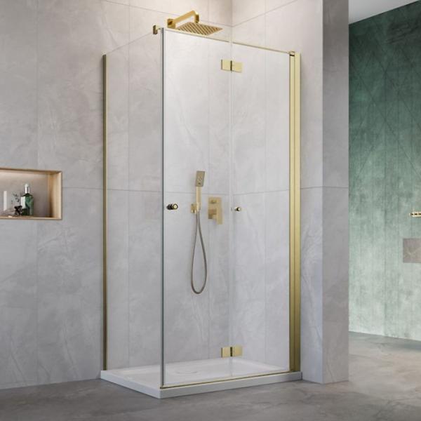 Str&oslash;mberg Noma 195 fastv&aelig;g med folded&oslash;r 900mm - H&oslash;jre - B&oslash;rstet messing