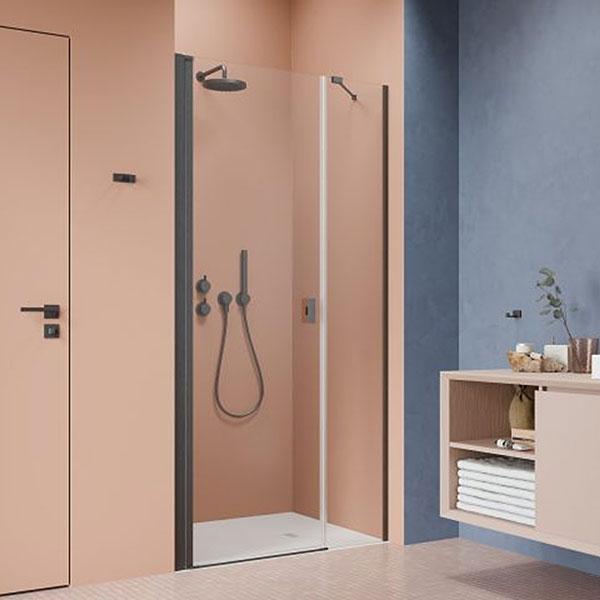 Str&oslash;mberg Noma 45 svingd&oslash;r m/sidepanel 1000mm - Venstre - B&oslash;rstet gunmetal