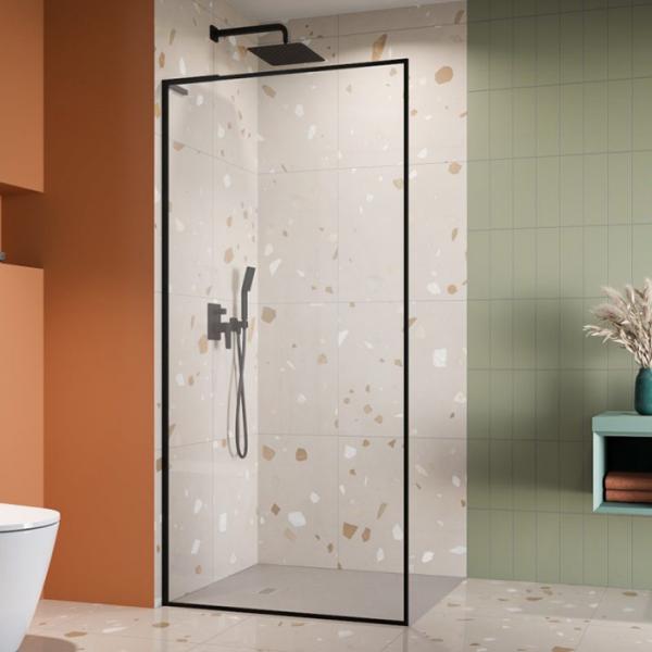 Strømberg Walk-in 305 fast brusevæg 70 cm - Venstre - Klar glas/mat sort Strømberg Walk-in 305 fast brusevæg 70 cm - Venstre - Klar glas/mat sort
