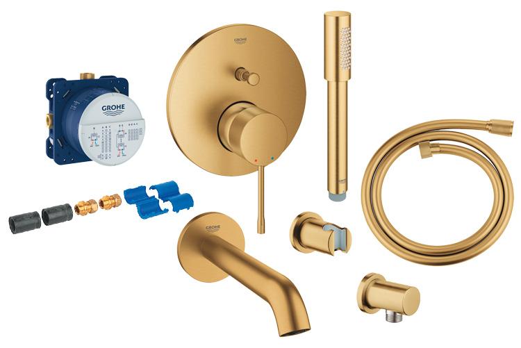 Grohe komplet indbygningspakke til badekar - Børstet Cool Sunrise Grohe komplet indbygningspakke til badekar - Børstet Cool Sunrise