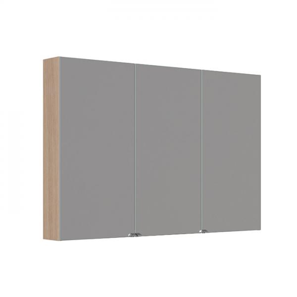 Dansani Style 120 spejlskab m/3 låger og lysstyring - Lys eg
