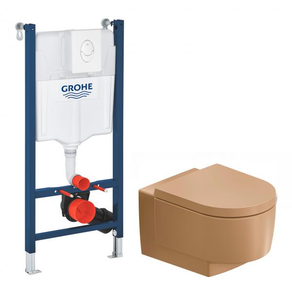 Duravit Balcoon DuraShield toiletpakke i terra m/sæde, cisterne og betjening i hvid Duravit Balcoon DuraShield toiletpakke i terra m/sæde, cisterne og betjening i hvid