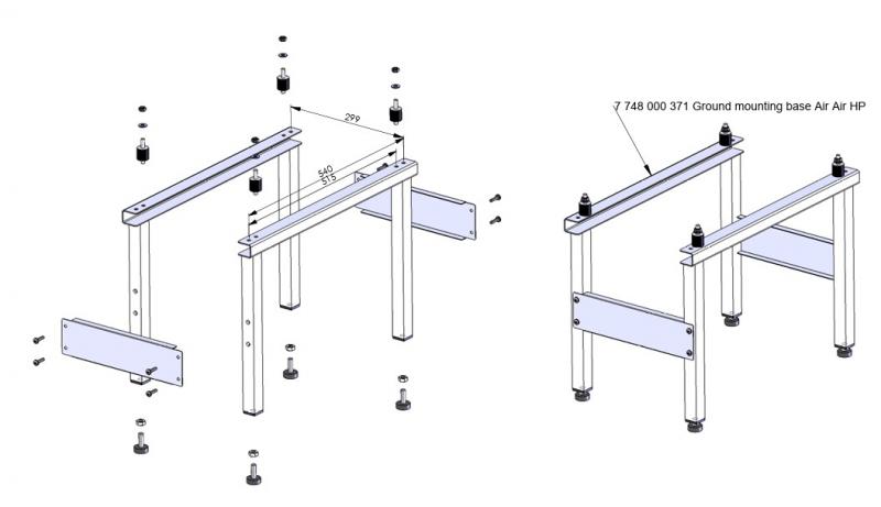 Bosch stativ til jord luft/luft varmepumpe