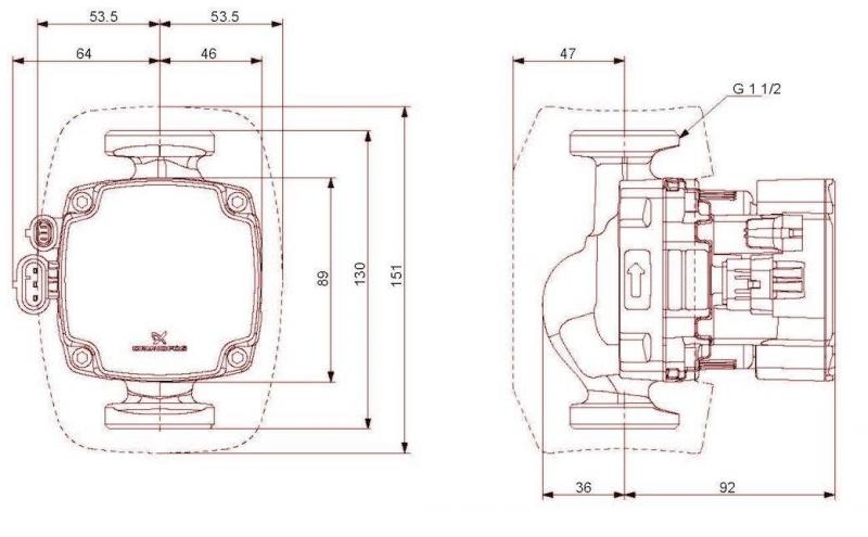 Grundfos Alpha2 GO cirkulationspumpe 25-40 - 130mm Grundfos Alpha2 GO cirkulationspumpe 25-40 - 130mm