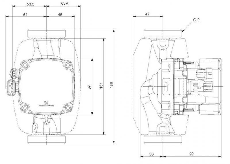 Grundfos Alpha2 GO cirkulationspumpe 32-40 - 180mm Grundfos Alpha2 GO cirkulationspumpe 32-40 - 180mm