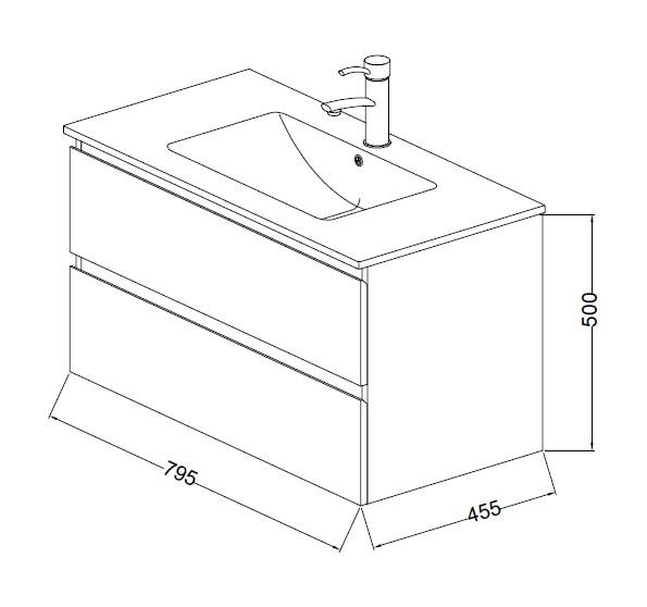 Nortiq Brazil 80 One-box møbelsæt m/skuffer - Flatpack - Halifax eg Nortiq Brazil 80 One-box møbelsæt m/skuffer - Flatpack - Halifax eg