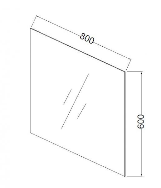 Nortiq Brazil firkantet spejl 80 cm u/ramme