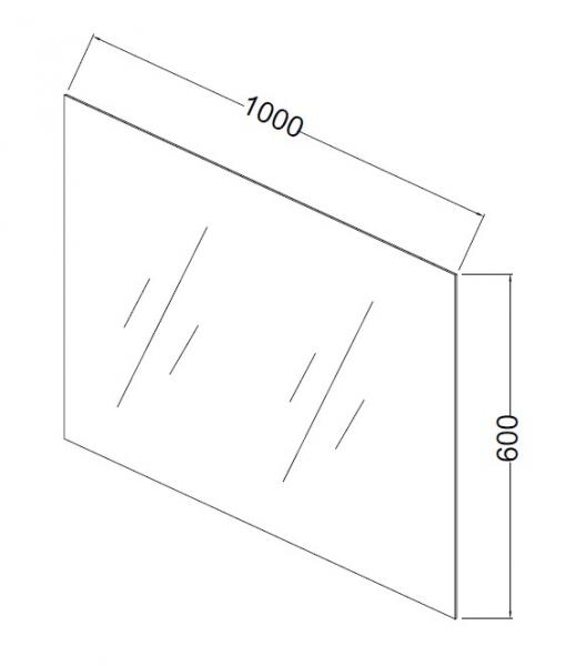 Nortiq Brazil firkantet spejl 100 cm u/ramme