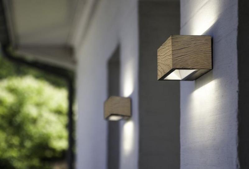 Lutec Architectural Gemini udendørslampe til væg - Trælook