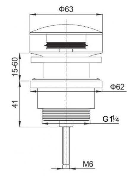 Lavabo Luna RS universal pop-up bundventil - Messing